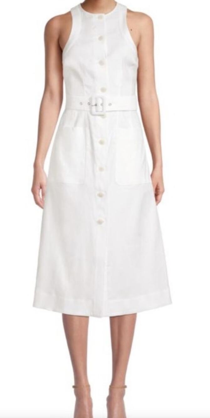 Ted Baker Dress Jancita linen blend sleeveless midi size 3 (US 8)